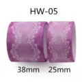 Ruban gros-grain en dentelle dégradée pour nœuds DIY, accessoires de cheveux et emballage cadeau. - Largeur 25mm, Longueur 5 Yards / Dégradé Violet (HW-05)