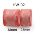 Ruban gros-grain à transfert thermique en dentelle dégradée pour nœuds DIY et emballage - Largeur 25mm, Longueur 5 Yards / Dégradé Rouge (HW-02)