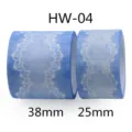Ruban gros-grain degrade pour noeuds DIY emballage cadeau et accessoires de cheveux - Largeur 25mm, Longueur 5 Yards / Dégradé Bleu Blanc (HW-04)