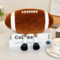 Lindo peluche de balón de fútbol americano con piernas colgantes, suave cojín deportivo. - Rugby / 30cm