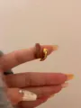 Liquid enamel double layer open ring, chocolate gold fashion personality ring for women. - Double Layer Gold Brown