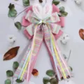 Easter ribbon bow handmade DIY wreath decoration for spring home ambiance and party - No. 1 (50x30cm)