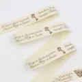 Cotton linen ribbon bow DIY craft material with vintage english text print variant style - 1 Yard 16mm / CP6