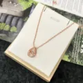 Collana con goccia in oro rosa pietra danzante catena delicata gioielli eleganti per donna - Collana con Goccia d'Acqua Danzante / Oro rosa