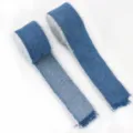 Blaue Jeans-Fransenbänder als Rollen zum Nähen, Basteln, Kleiderbesatz und Hutdekoration. - Dunkler Denim (3) / Breite 2.5cm * Länge 2 Yards/Rolle / Blau