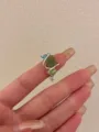 Handmade natural stone beaded open ring wire wrapped minimalist vintage stacking ring for women - Letter C