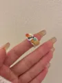 Handmade natural stone open ring trendy colorful beaded stacking ring for women jewelry - Letter D