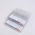 Clear plastic case set of colorful acrylic markers for kids drawing and DIY art work. - 24 Colors Acrylic Markers