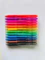 12er Set Radierbare Gelschreiber Bunte Einwegstifte Klickstifte für Schule Büro und Zeichnen - Verpackt PVC