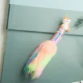 Cute fluffy unicorn multi-color ballpoint pen, rainbow plush design, 6-color creative stationery - Unicorn