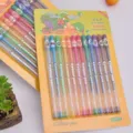 Kit de 12 stylos pailletés parfumés aux fruits pour papeterie scolaire et écriture créative. - Ensemble 12 Couleurs