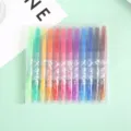 Buntes radierbares Gelschreiber-Set mit Etui, praktische Schreibwaren für Schule und Büro. - 0.7mm 12 Farben Set