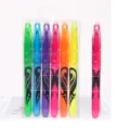 Mehrfarbige radierbare Textmarker Stifte Set mit transparentem Etui, reibungslos löschbar. - Keilspitze / Rosa