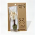 Natural cat toy chew stick with matatabi and feathers in hanging card blister packaging. - Oval Feather Catnip Lollipop