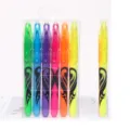 Buntes löschbares Textmarker Set mit transparenter Box, Mehrfarbige Stifte für Schreibwaren. - Keilspitze / Gelb