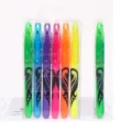 Buntes abwischbares Textmarker-Set mit 6 leuchtenden Farben im klaren Kunststoffetui. - Keilspitze / Grün