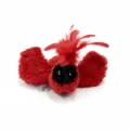 Interactive cat toy electronic singing bird plush pet toy with feathers and sound device. - 15x10x4cm 20g / Red