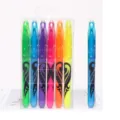 Radierbare Textmarker Set, bunte Reibestifte in klarer Schachtel, glattes Schreibwaren. - Keilspitze / Blau