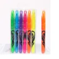 Mehrfarbiges löschbares Textmarker-Set mit transparenter Schachtel, bunte Schreibwaren. - Keilspitze / Orange