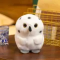 Lindo peluche redondo de búho nival, suave muñeco de peluche de animal para niños y decoración - 18cm / Búho