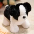 Cute black and white border collie plush toy soft stuffed animal puppy doll gift for kids - Standing Luminous Border Collie / 25x20x15cm