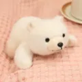 Cute lying polar bear plush toy, soft stuffed animal doll for kids companion, white color. - 20cm / Polar Bear