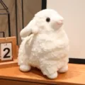 Juguete de peluche de oveja blanca, lindo muñeco de cordero de dibujos animados para abrazar. - Blanco / 22cm