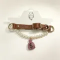 Luxe huisdier parel halsband met geldzak hanger, stijlvolle kat en hond ketting accessoire - Nekomtrek 26-34cm / Kristal Huisdier Halsband Nummer 6