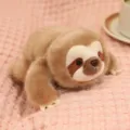 Cute Sloth Plush Toy Stuffed Animal Brown Lying Variant for Kids Gift Soft Huggable Companion - 20cm / Sloth