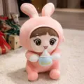 Cute pink bunny plush toy doll, soft stuffed animal with a bottle variant for kids and soothing play. - 40cm Pink Rabbit Doll