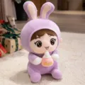 Cute purple rabbit plush doll toy, soft stuffed cartoon animal doll for kids and gift. - 40cm Purple Rabbit Doll