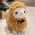 Schattig geel pluche lam speelgoed met kersenhangers, zachte schaap pop voor kinderen en meisjes. - 25cm / Geel Schaap