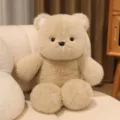 Süßer beiger Plüsch Teddybär, weiches Kuscheltier Puppe für Kinder Mädchen Zimmer Deko. - Brauner Bär
