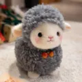 Schattig grijs en wit schaap pluche speelgoed pluizige lam pop voor meisjes cadeau. - 25cm / Grijs Schaap