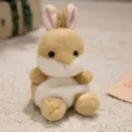Mignon lapin en peluche poupée pendentif doux marron lapin porte-clés sac cadeau moelleux - Lapin