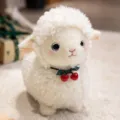 Schattig wit pluche schaap knuffel met kers, zacht speelgoed voor meisjes en kamerdecoratie. - 25cm / Wit Schaap