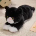 Cute black and white plush cat stuffed animal toy, soft kawaii kitten doll for kids birthday - Black and White Cat