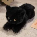 Cute black cat plush toy, soft kitten stuffed doll, fluffy animal companion for kids gift. - Black Cat