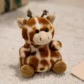 Porte-clés en peluche girafe mignon, adorable animal en peluche pour sac de filles. - Cerf