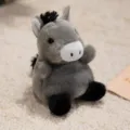 Mignon âne gris en peluche pendentif, poupée en peluche douce pour sacs et clés. - Âne