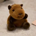 Adorable animal en peluche porte-clés douce poupée pendentif mignon pour sac cadeau charmant. - Capybara