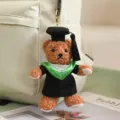 Carino orsetto di laurea portachiavi peluche morbido bambola ciondolo zaino regalo. - Collo A V Verde