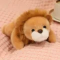 Cute brown lying lion plush toy soft stuffed animal doll for kids companion soothing gift - 20cm / Lion