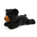 Leuke zwarte pluche beer knuffeldier, zachte liggende bruine snuit knuffel pop voor kinderen. - Zwarte Beer