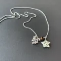 Titaanstalen ster hanger ketting, retro kralenketting sieraden voor dames dagelijkse mode stijl - 2065 Dalmatiër Jaspis Ster Ketting