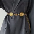 Εθνοτική μεταλλική αλυσίδα μέσης vintage χρυσή ζώνη boho αξεσουάρ γυναικείου φορέματος - Χρυσό