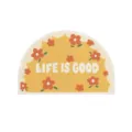 Semicircle absorbent bathroom floor mat anti-slip cute retro floral doormat rug for home - 40x60cm / LIFE IS GOOD