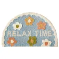 Semi-circle absorbent bathroom floor mat, cute floral design, non-slip plush carpet rug. - Relax Time