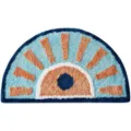 Minimalist semi-circular absorbent bathroom floor mat, thick non-slip tufted rug. - Sunrise