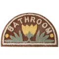 Semicircle bathroom rug tufted absorbent non-slip floor mat featuring cute tulip design. - Coffee Flower